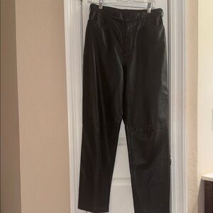 Women's Vintage Black Leather Trousers